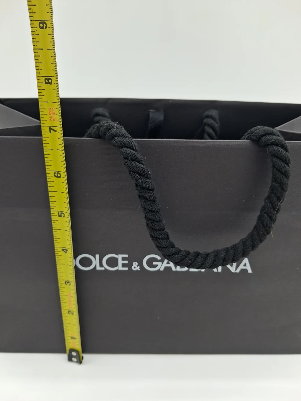 DOLCE & GABBANA Black Luxury Shopping Gift Bag White Logo Rope Handles EUC